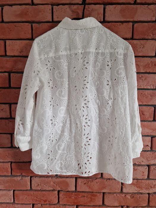 Piękna biała ażurowa koszula Zara r S