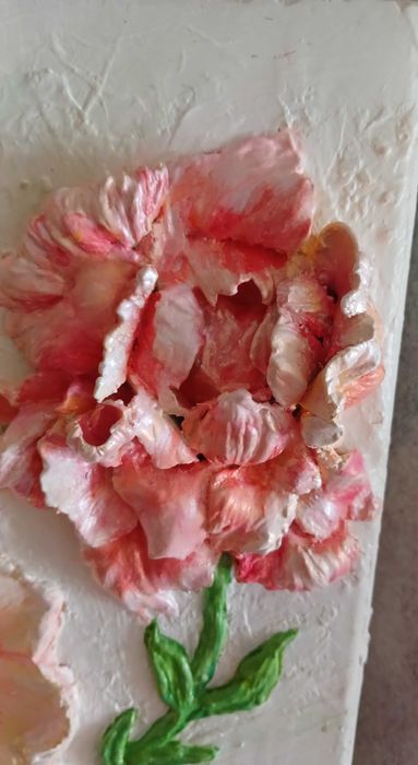 Об'ємна картина «Ніжність півоній» ручної роботи 50×40см