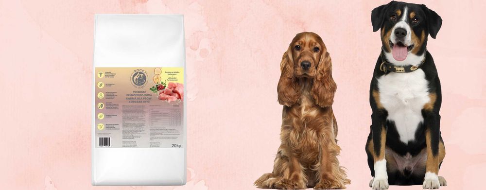 20 Kg Sucha Karma Dla Psa Rocky Premium Świeży Kurczak Ryż Bezzbożowa