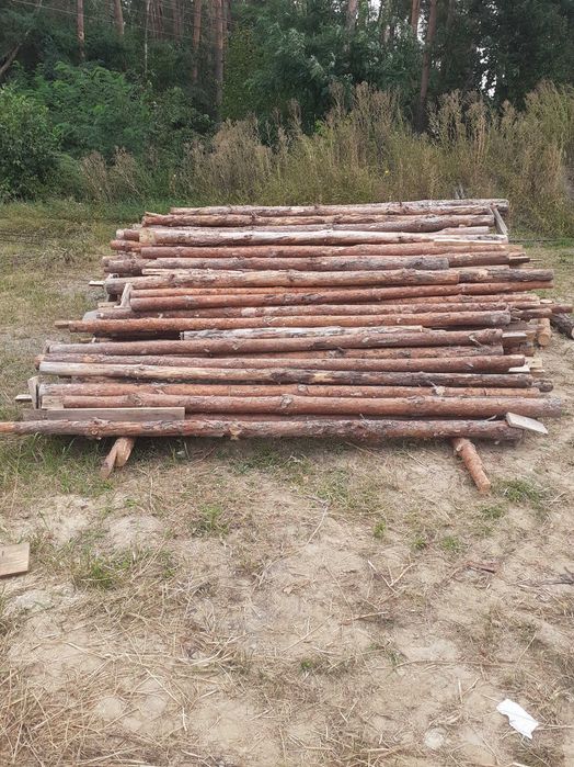 Stemple budowlane drewniane podpory stropowe szalunkowe sosnowe 290 cm 2.9 m