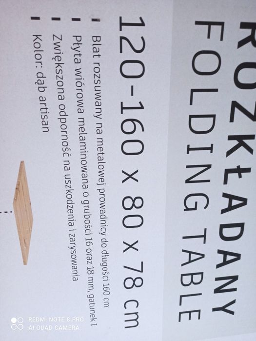 Stół drewniany rozkładany