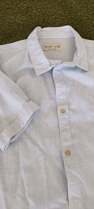 Camisa azul manga curta
