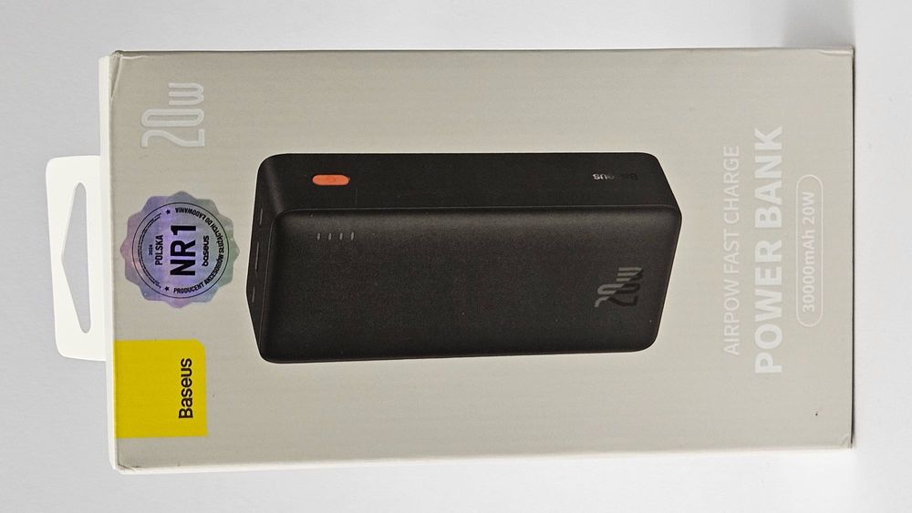 Powerbank Baseus Airpow Fast Charge 20W 30000mAh z kablem USB-C - USB-C 30cm - czarny | xXE
