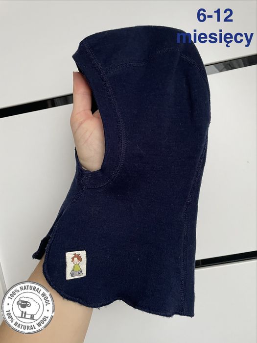 Granatowa kominiarka dziecięca Minimundus 6-12 miesięcy 100% merino