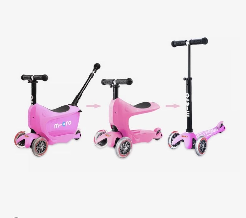 Дитячий  Самокат біговел Micro Mini2go Deluxe без батьківської ручки