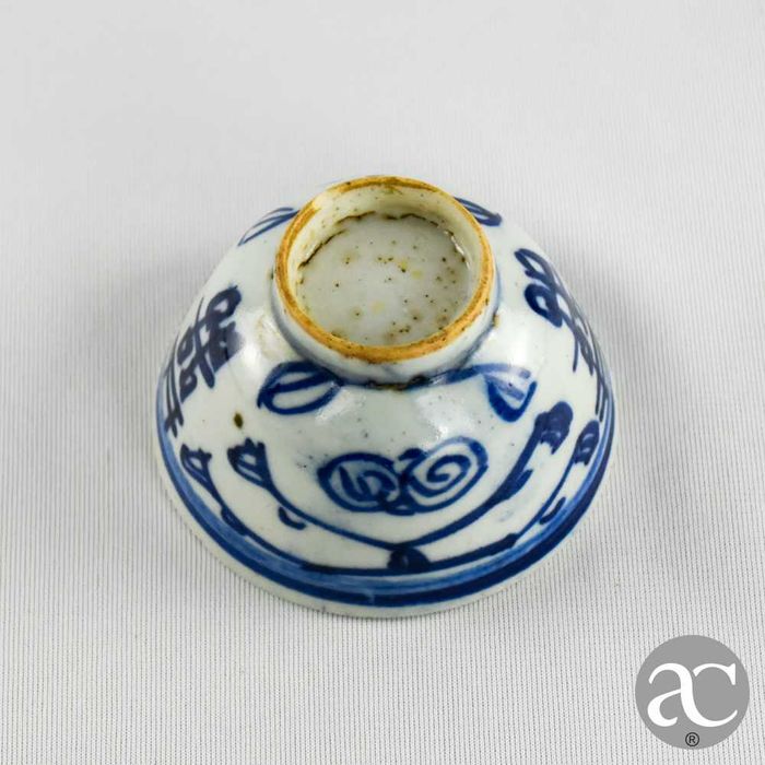 Taça porcelana da China, dinastia Qing, símbolo de dupla felicidade n3