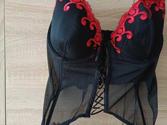 Seksi gorset do pończoch,L