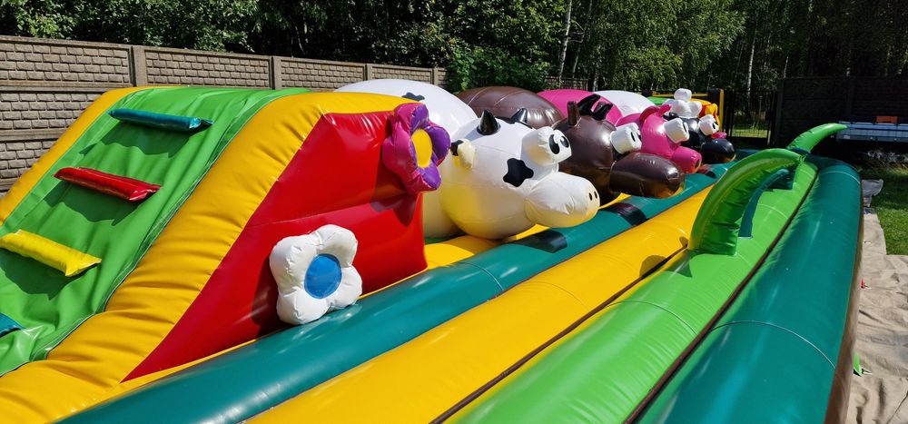 Dmuchaniec Wipeout bigballers tor przeszkód dmuchany farma ranczo