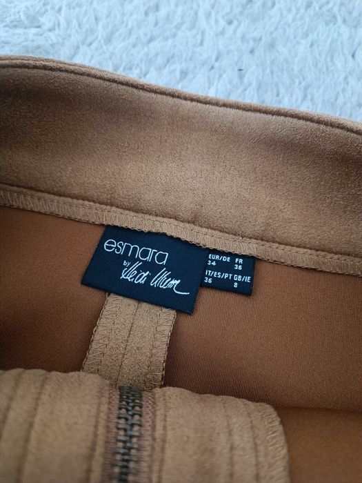 Spódniczka damska mini zamszowa brązowa r XS