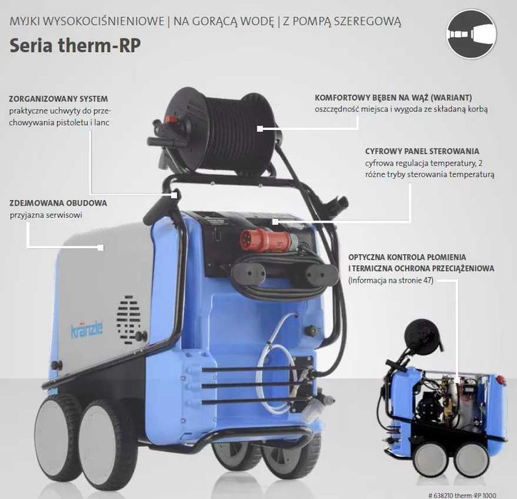 Kranzle Therm-RP 1000 myjka ciepłowodna 200 bar / 1000 l.