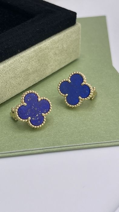 Золотые серьги в стиле Van Cleef