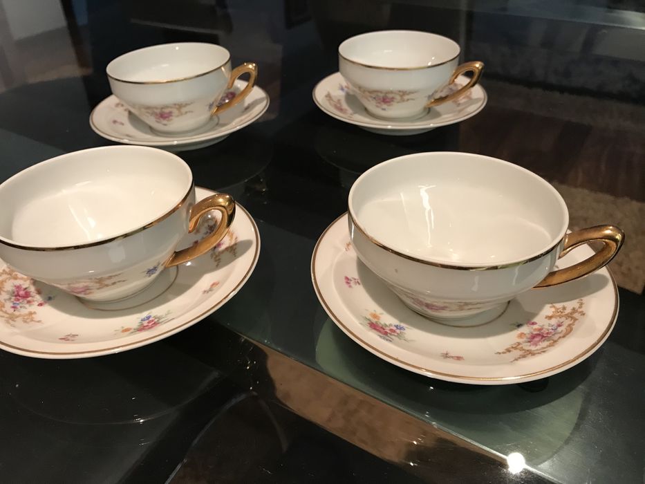 Conjunto de chavenas cafe/cha porcelana