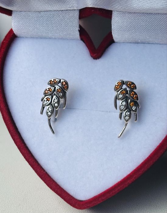 Kłos słosik zboze kolczyki nowe srebro 925 eleganckie prezent premium