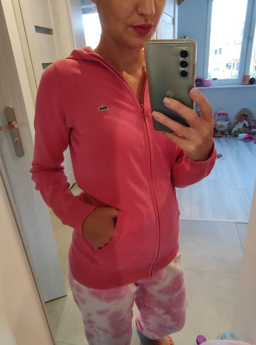 Sweter bluza na zamek z kapturem Lacoste