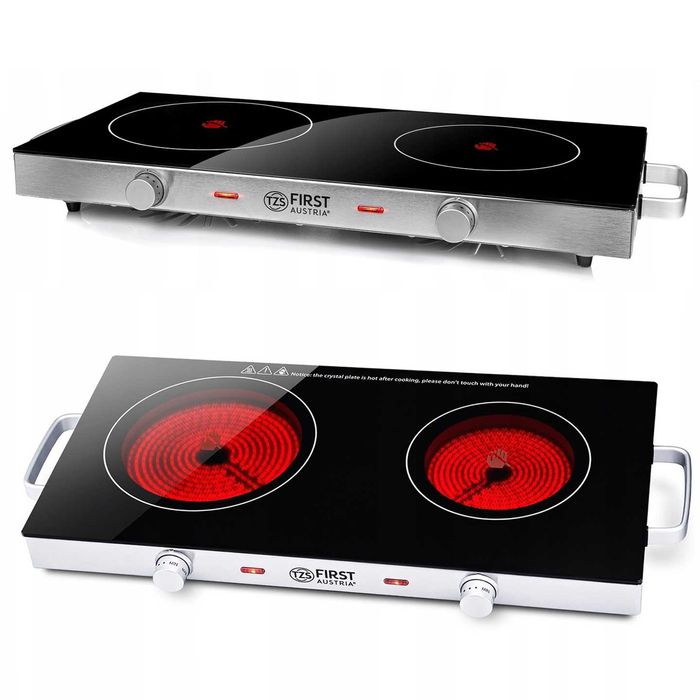 Kuchenka Przenośna First Austria 2800 W 2-Palnikowa Szkło Ceramiczne