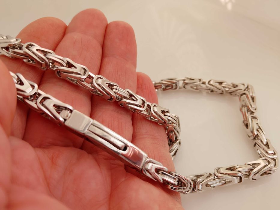 Łańcuszek Królewski 6,5mm 60cm Silver Platyne