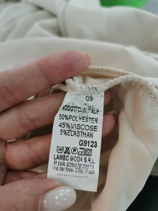Spódnica mini falbany Uni beż krem Italy Moda