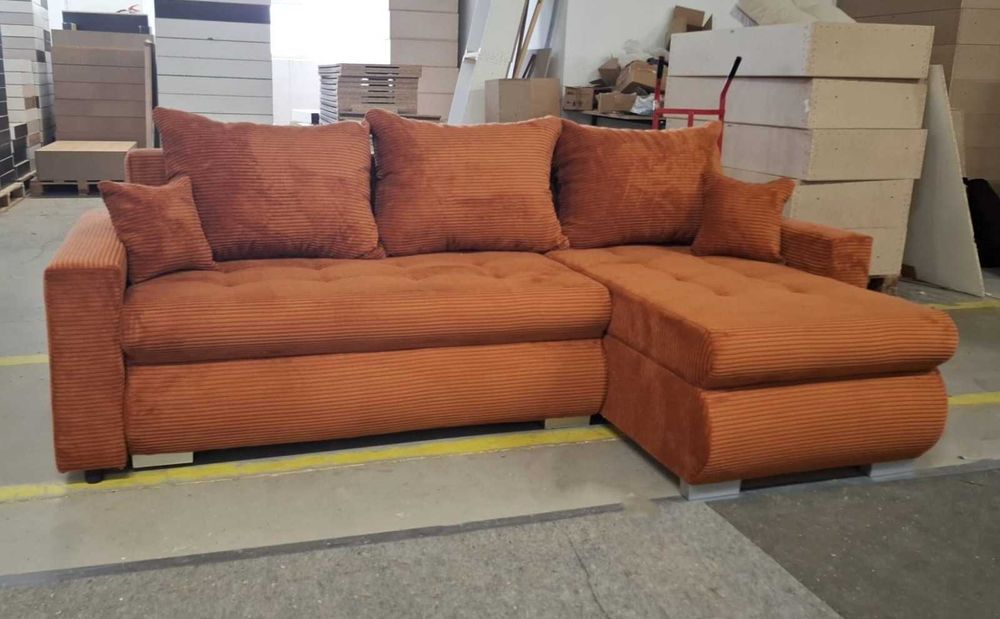 Sofa narożna w tkaninie SZTRUKS
