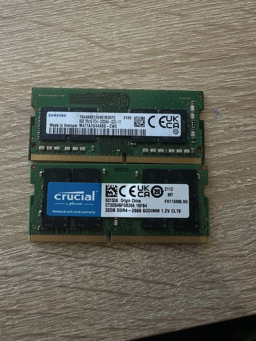 Samsung + Crucial 40GB 3200 DDR4 SO-DIMM | Оперативна пам’ять для ноутбука