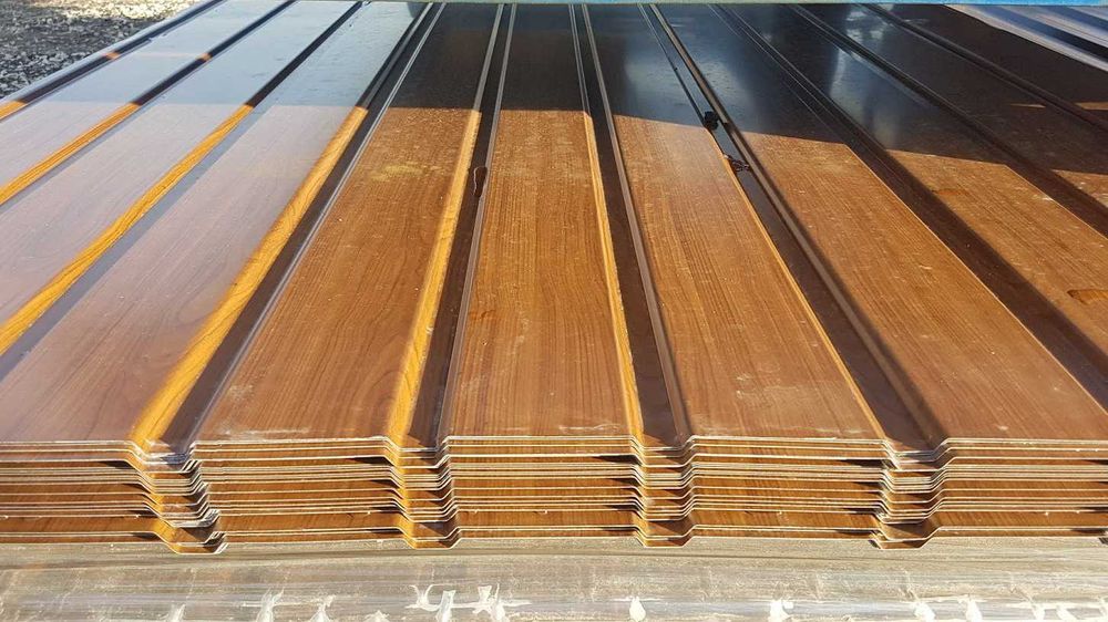 Blacha Trapezowa Drewnopodobna podbitka podsufitówka T7 Złoty Dąb