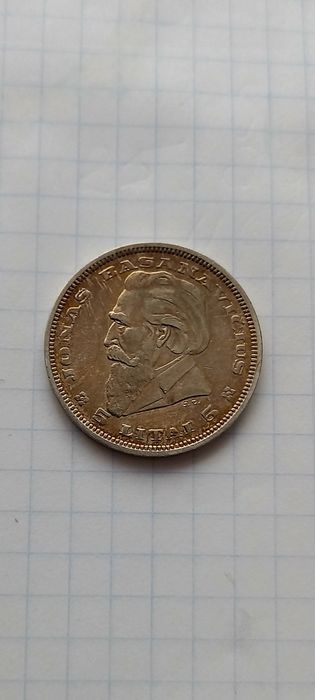 Срібна монета 5 літів 1936р.Литва