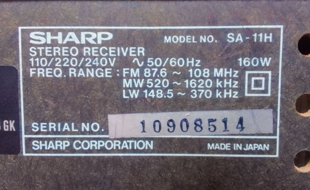 SHARP stereo tuner SA-11