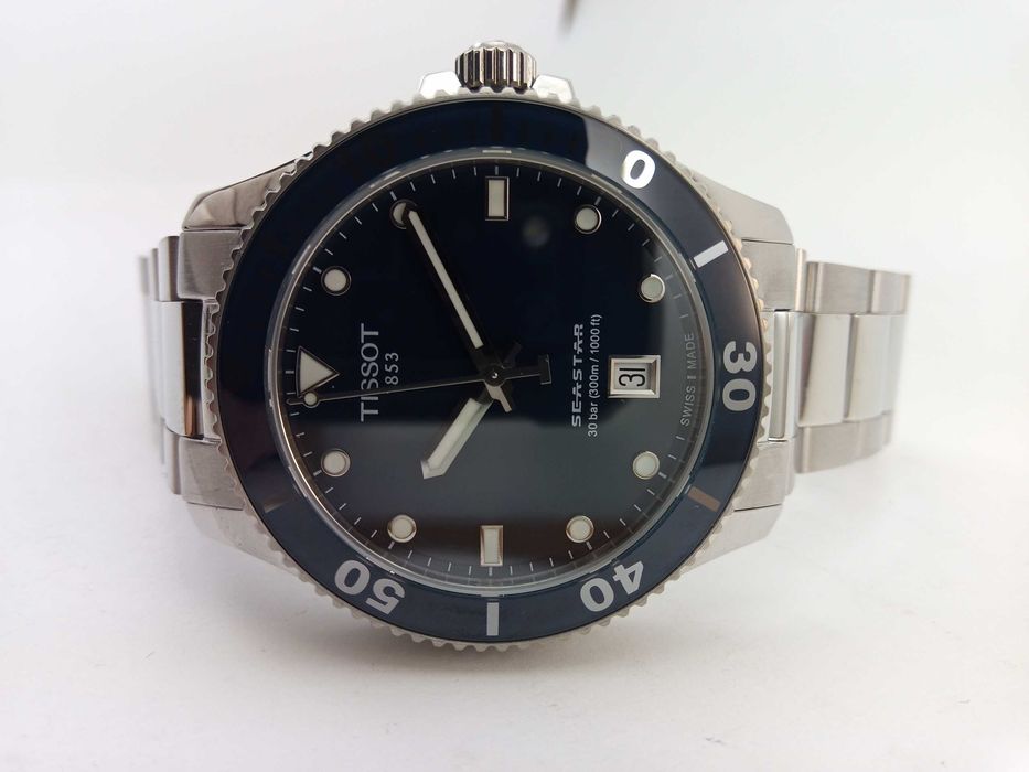 Швейцарские мужские часы Tissot Seastar 1000 40мм Сапфир, антиблик, 300м