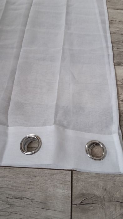 Firanki białe gładkie