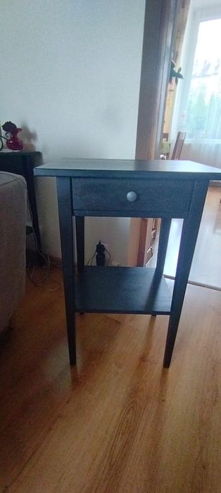 Stolik nocny czarny z szufladą.seria Hemnes 46x35