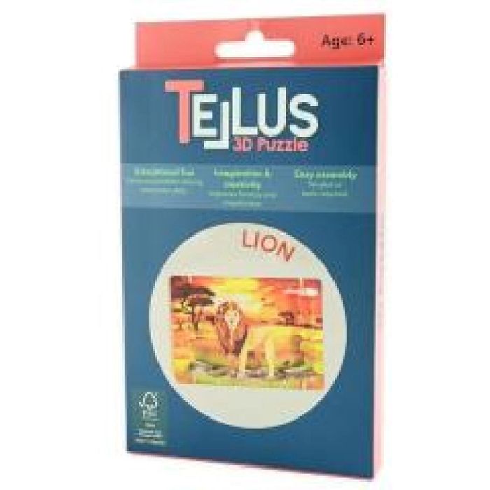 Drewniany rozkładany teatrzyk 3D - Lew blister,175x106 mm