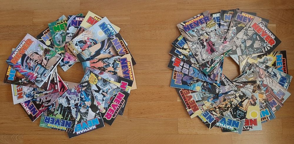 Lote “O Mundo de Nathan Never”. BD italiana Sergio Bonelli. 146 álbuns