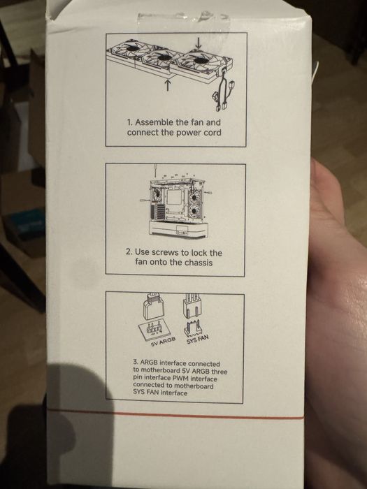 3x120mm wentylatory ARGB reverse blade chain linked