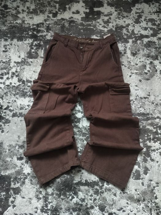 Джинси карго, денім, штани, штанці для дівчинки кавового кольору 152 р