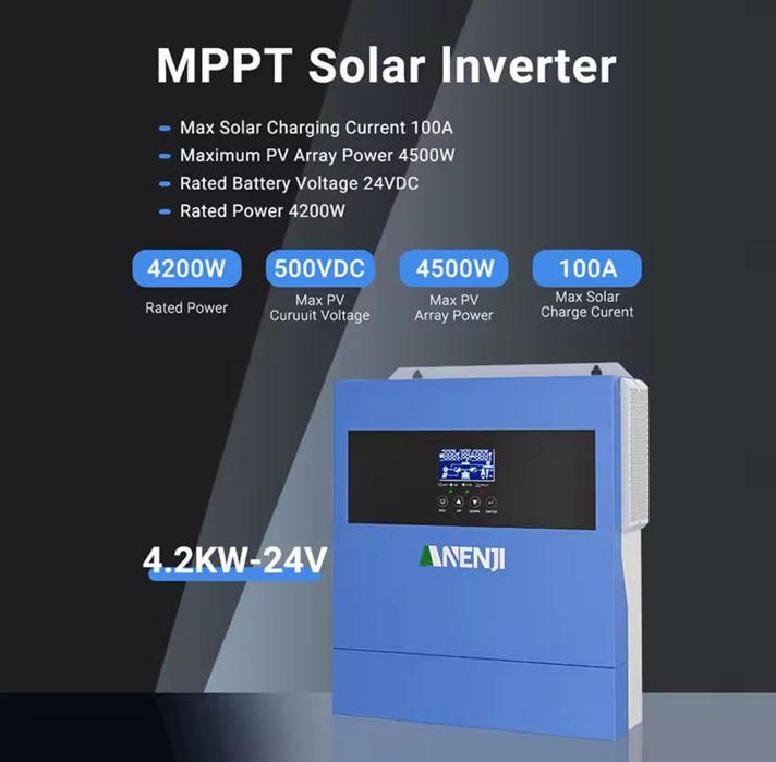 Інвертор ANENJI 4,2 kW 24 В- 220 В Wi-Fi