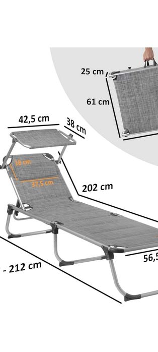 Espreguiçadeira de jardim com guarda-sol - Nova