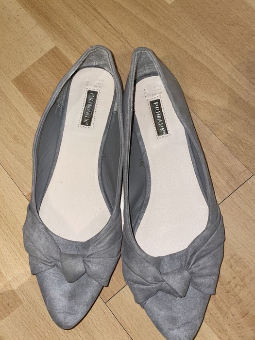 Baleriny damskie szare primark