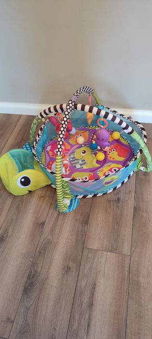 Mata niemowlęca edukacja 3w1 basenik z piłeczkami Lean Toys Żółwik