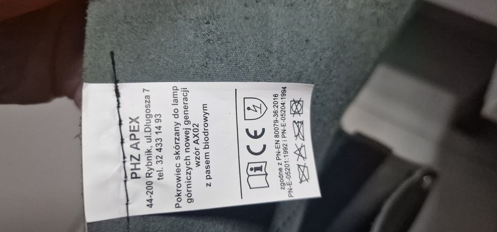 Pokrowiec skórzany do lamp górniczych z pasem biodrowym APEX  AX02