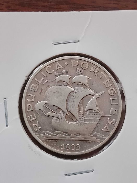 Moeda de 5 escudos de 1933, em Prata