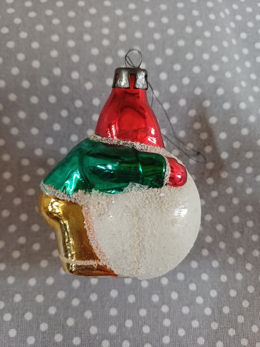 3x Stara Bombka Prl Szklana - dziecko z kula, aniolek, dzieci na sanka