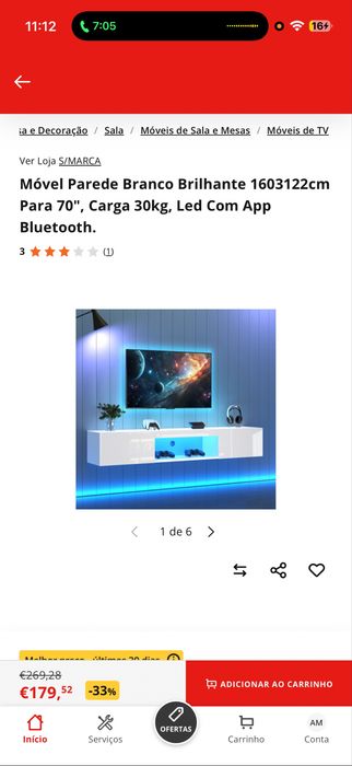 Movel tv com led
