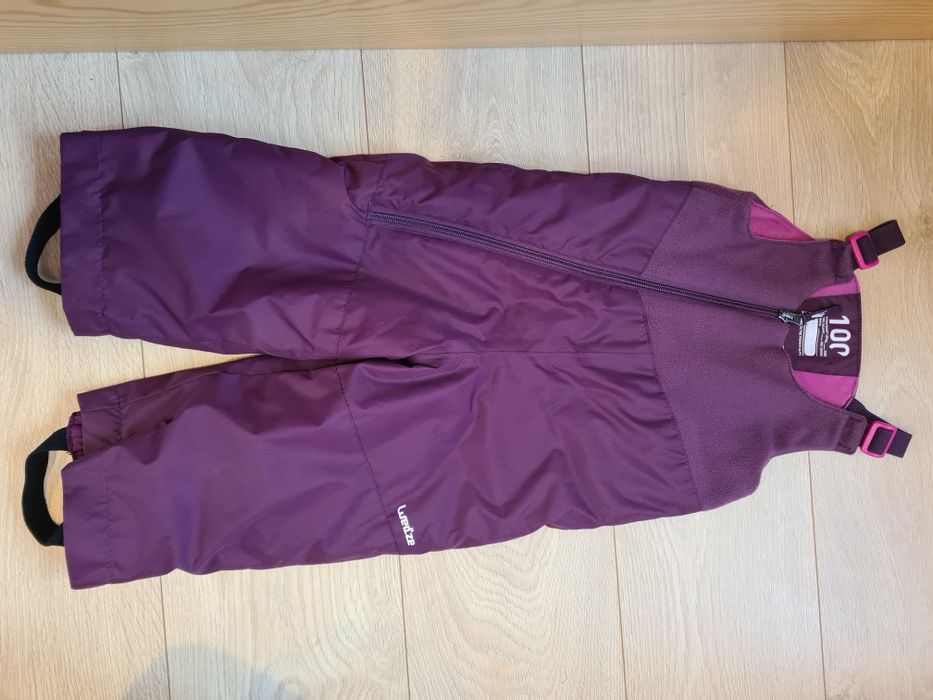 Spodnie ogrodniczki narciarskie dla maluchów Wedze 500 Warm 76-81cm