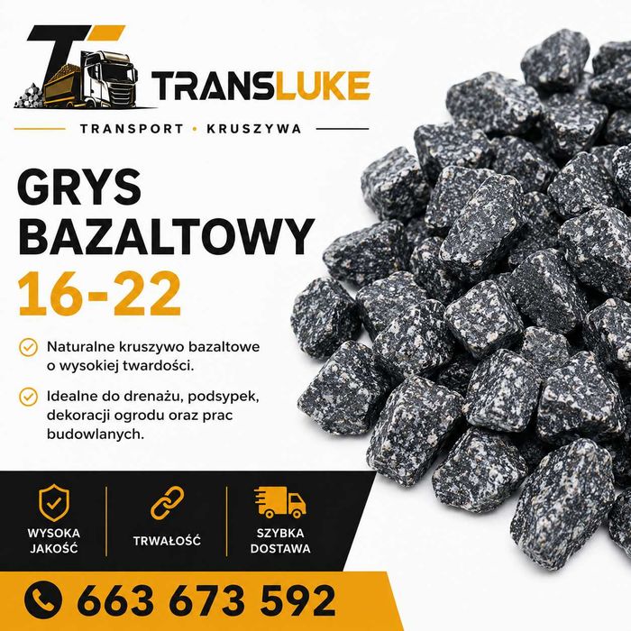 KRUSZYWA GRANITOWE I BAZALTOWE | Grys | Piasek | Tłuczeń | Transport