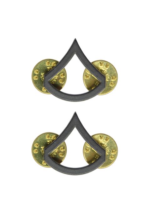 przypinka czarna metalowy stopień starszy szeregowy pin us army 2 szt.