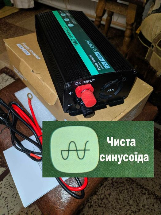 Інвертор Green Cell 500W/1000W Чистий Синус (12V/220V) — для дома...