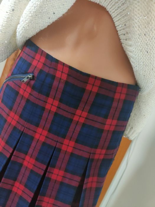 Mini spódnica w kratę świąteczna rozmiar 38