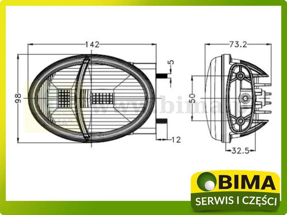 Lampa przednia boczna LED z kierunkowskazem New Holland Case Valtra JD
