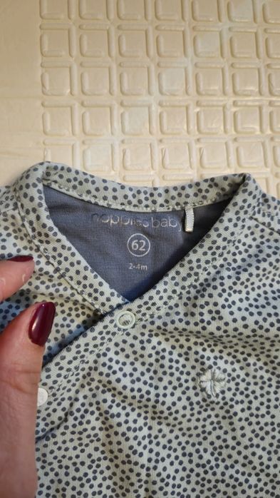 Piżamka pajac śpiochy bez stóp rozm. 62 kopertowy napy rozpinany