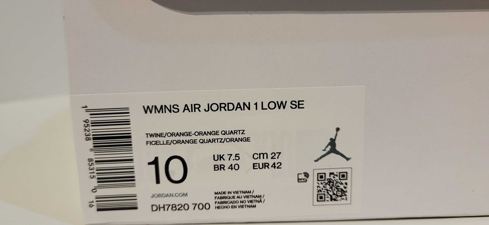 Jordan 1 Low SE Twine Orange Quartz Corduroy