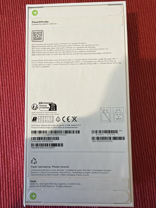 Iphone Pro Max  512GG Bordo selado .